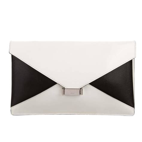 celine black and white clutch